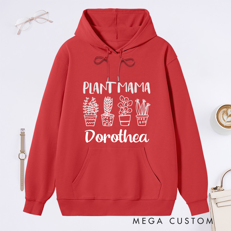 Personalized Plant Mama Classic Hoodies Custom Crazy Plant Lady Hoodies with Name Plant Lover Gift Gardening Lover Gift for Gardener Gift
