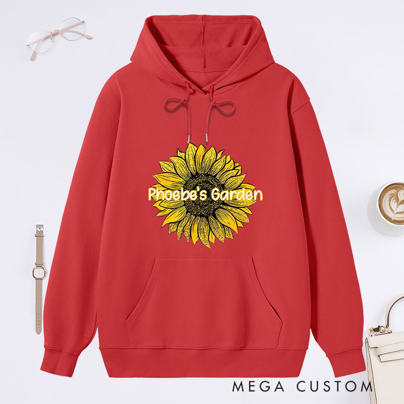 Personalized Sunflower Classic Hoodies Custom Plant Lady Hoodies with Name Plant Lover Gift Gardening Lover Gift for Gardener Gift