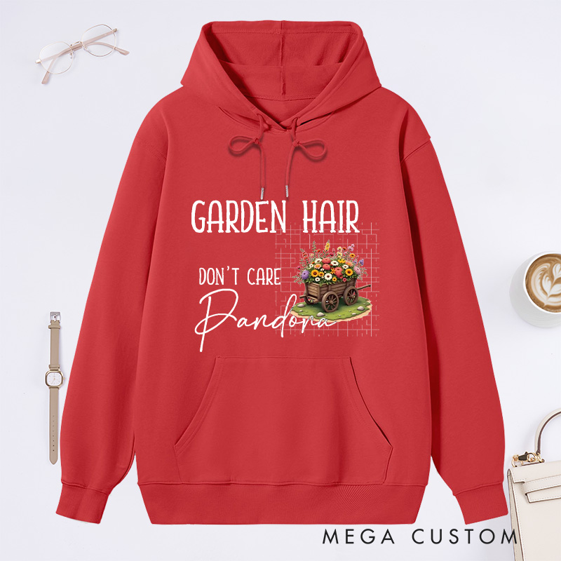 Personalized Garden Hair Don't Care Classic Hoodies Custom Hoodies with Name Plant Lover Gift Gardening Lover Gift for Gardener Gift