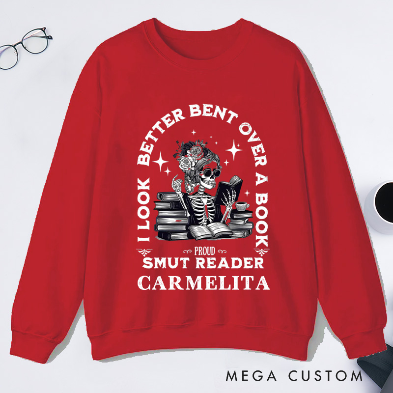 Personalized Spread Those Pages Classic Sweatshirts I look Better Bent Over A Book Bookish Sweatshirt with Name Book Lovers Gift Librarian Gift