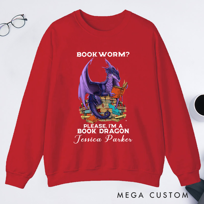 Personalized Dragon Book Classic Sweatshirts Bookworm Sweatshirt Reading Sweatshirt Reading Lover Shirt