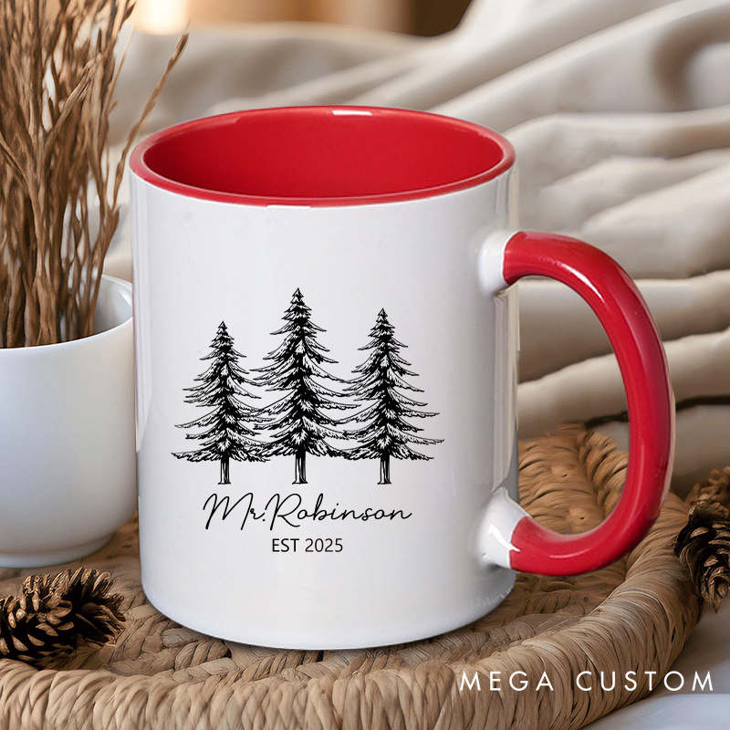 Personalized Nature-Themed Mr. & Mrs. Mugs Wife Husband Coffee Mug for Couple Wedding Groom Bride Ceramic Coffee Cup for Him Her
