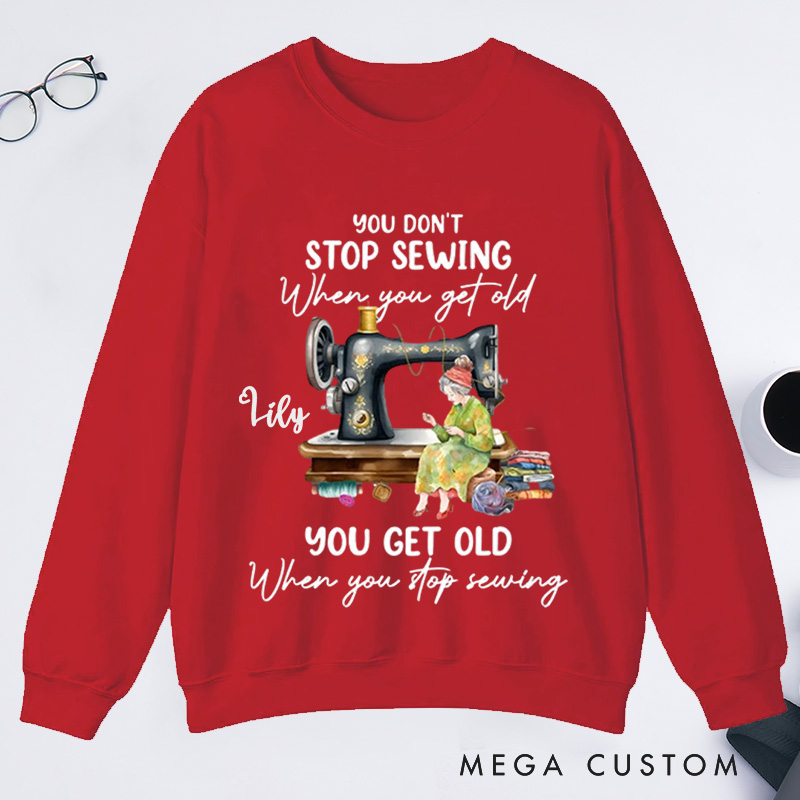 Personalized Funny Quotes Sewing Machine Classic Sweatshirts Sewing Sweatshirts Sewing Pattern Sweatshirts Mom Life Cute Sewing Gift