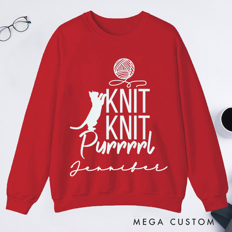 Personalized Cat Lover Classic Sweatshirts Funny Crocheting Sweatshirts