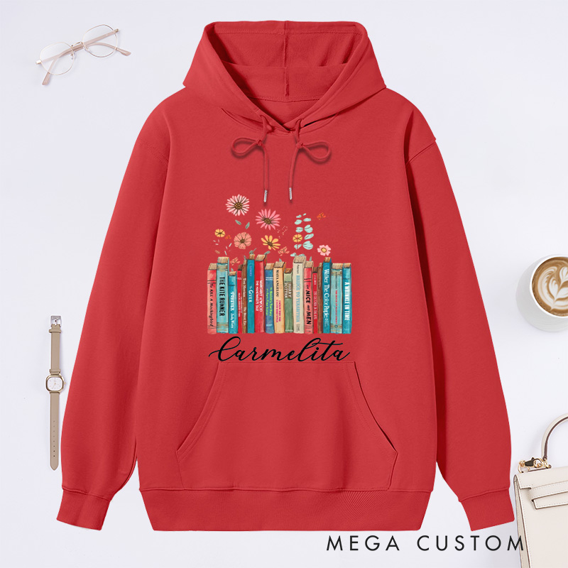 Personalized I'm with the Banned Classic Hoodies Floral Books Hoodies Custom Bookish Hoodies with Name Librarian Gift Book Lover Gift for Reader