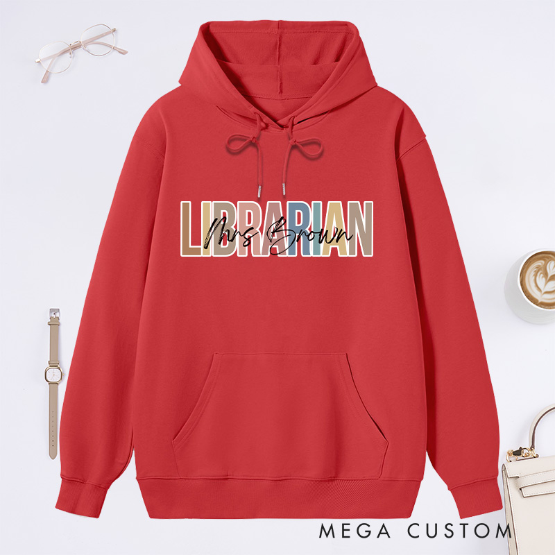 Personalized Librarian Classic Hoodies Custom Librarian Hoodies with Name Librarian Gift Librarian Day Gift