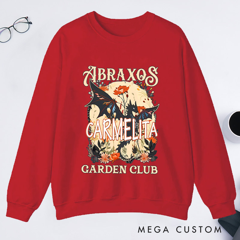 Personalized Garden Club Classic Sweatshirts Fantasy Book Lover Sweatshirt with Name Gardening Lover Gift Plant Lover Gift Bookish Gift