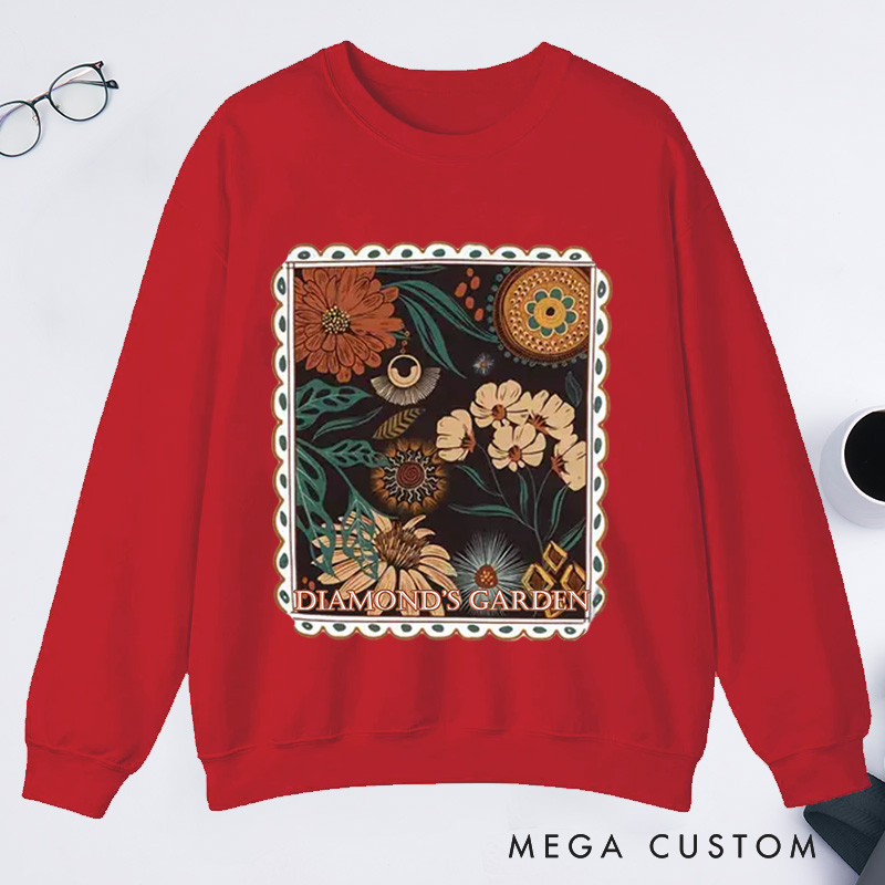 Personalized Boho Floral Cottagecore Classic Sweatshirts Fall Flowers Nature Sweatshirt Gardener Sweatshirt with Name Plant Lover Gift Gardening Gift