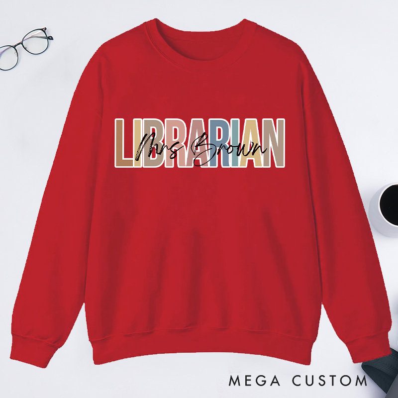 Personalized Librarian Classic Sweatshirts Custom Librarian Sweatshirt with Name Librarian Day Gift Librarian Gift