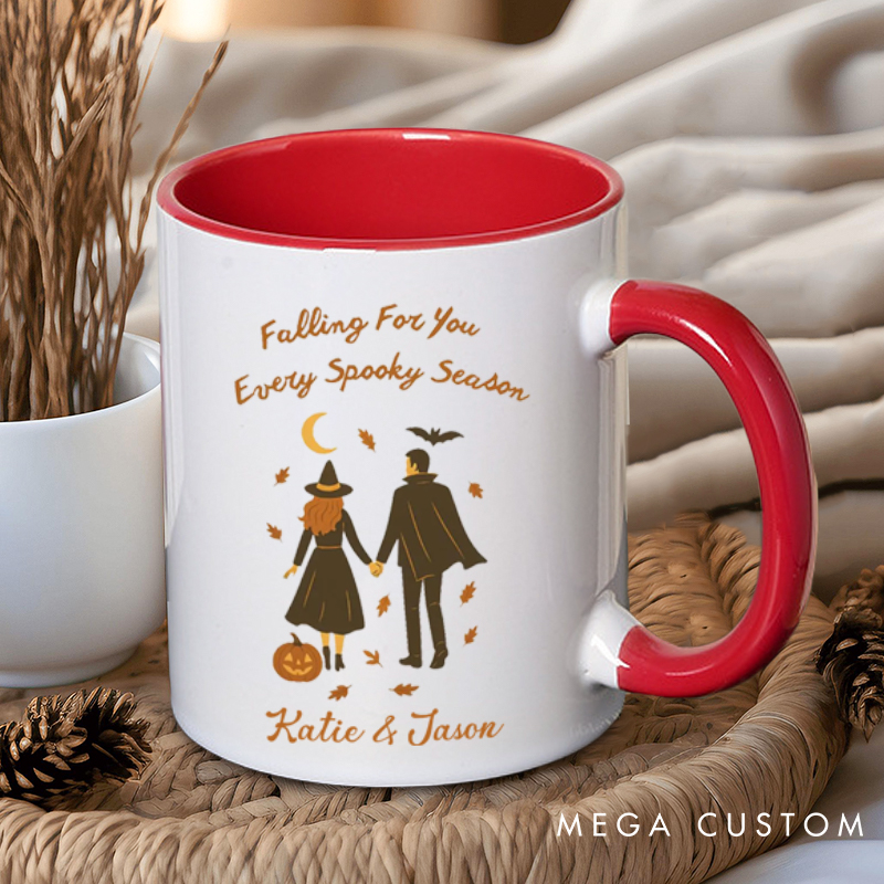 Personalized Falling for You Every Spooky Season Halloween Couple Mugs 