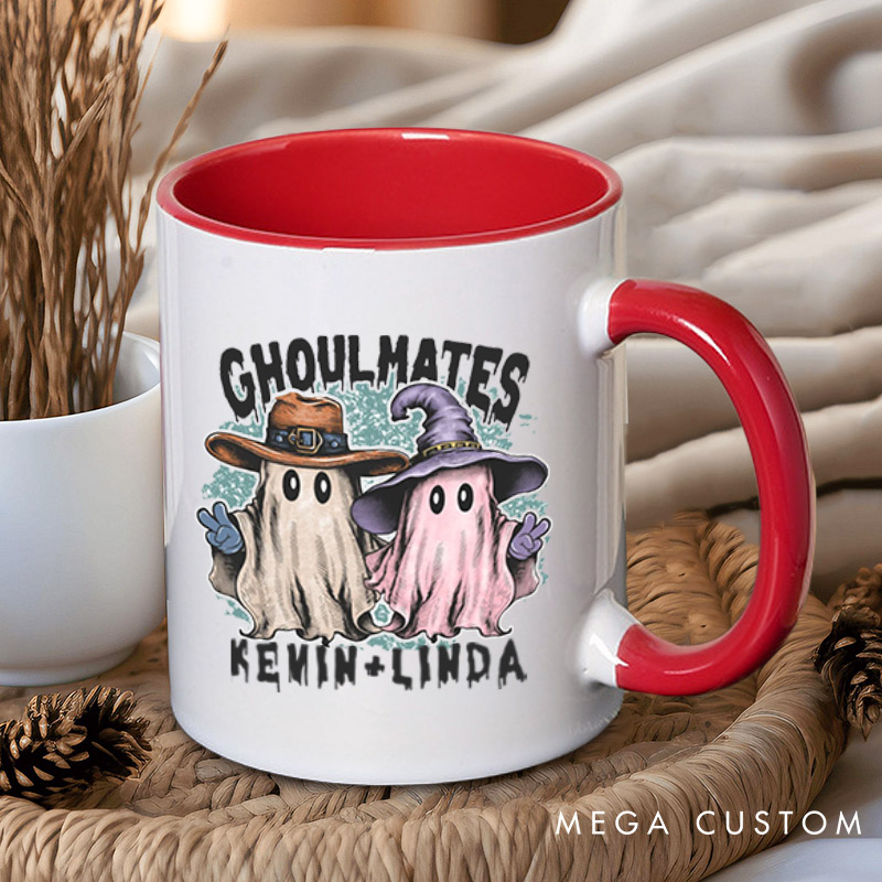Personalized Ghoultmates Couple Ghost Halloween Couple Mugs