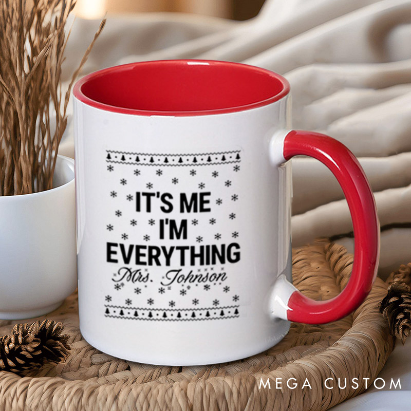 Personalized Playful Everything I Want for Christmas Matching Couple Mugs