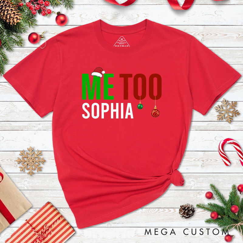 Personalized Couple TBH I'm Liking These Shirts and Me Too Christmas T-Shirt Couple Xmas Matching T-Shirt for Husband Wife Boyfriend Girlfriend Tees