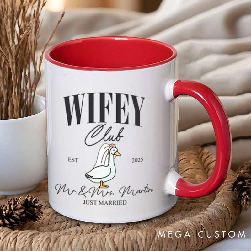 Personalized Just Married Husband and Wife Clubs Wedding Couple Mugs