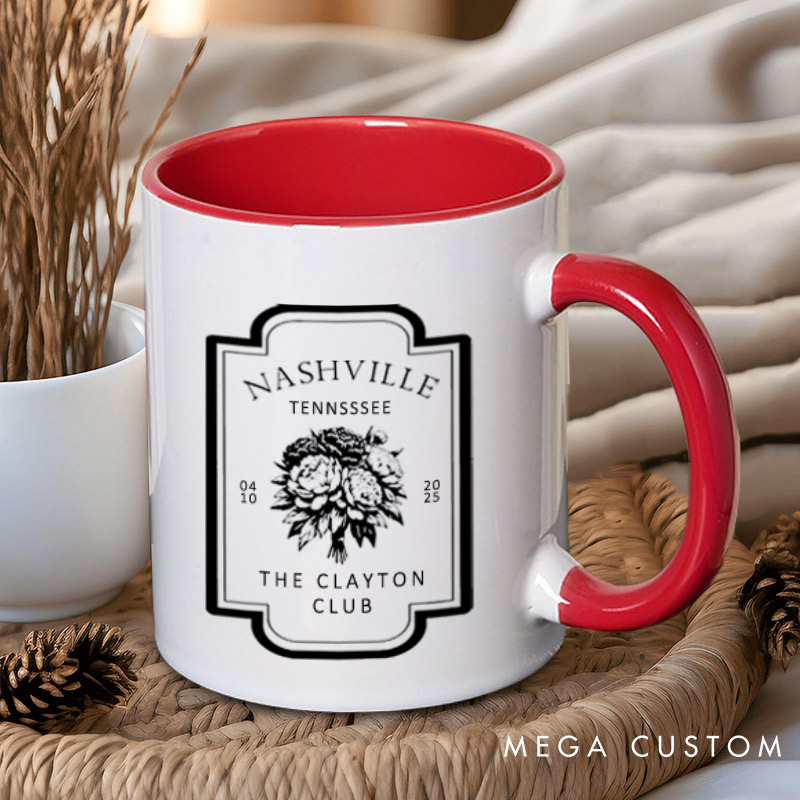 Personalized Floral Themed Wedding Logo Nwelweds Matching Wedding Couple Mugs
