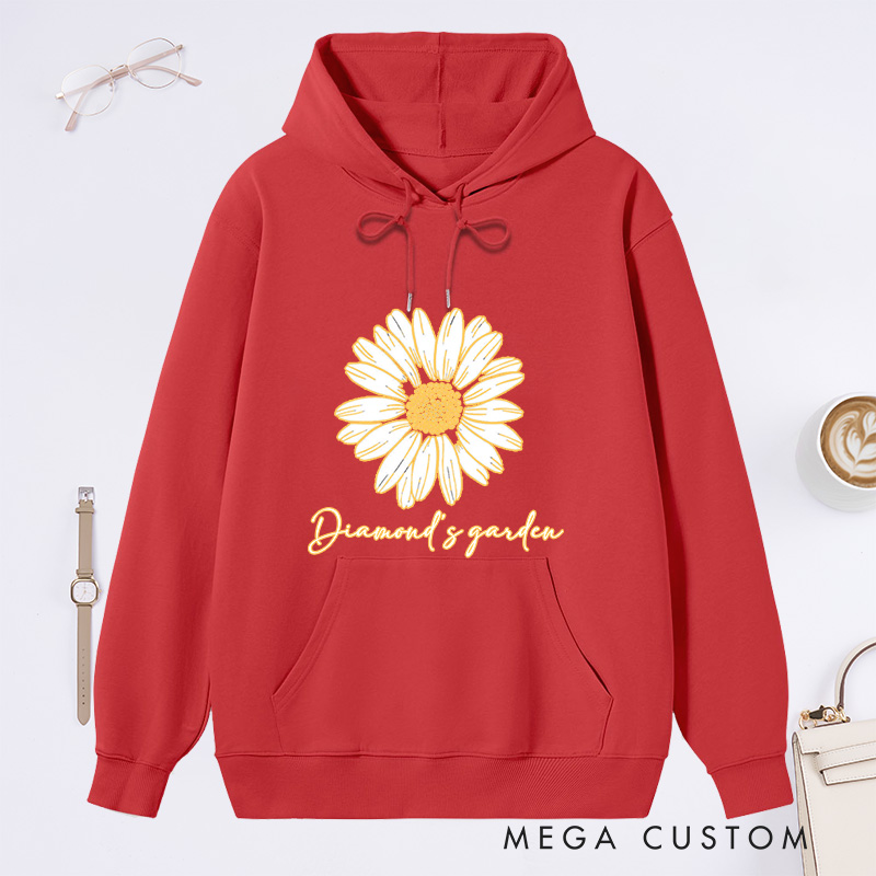 Personalized Daisy Classic Hoodies Custom Flower Hoodies with Name Plant Lover Gift Gardening Lover Gift for Gardener Gift