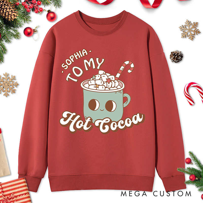 Personalized Couple You're the Marshmallows To My Hot Cocoa Xmas Sweatshirt Couple Christmas Matching Sweatshirt for Husband Wife Boyfriend Girlfriend