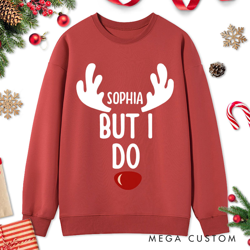 Personalized Couple I Don't Do Matching Christmas Outfits But I Do Sweatshirt Xmas Antler Matching Sweatshirt for Husband Wife Boyfriend Girlfriend