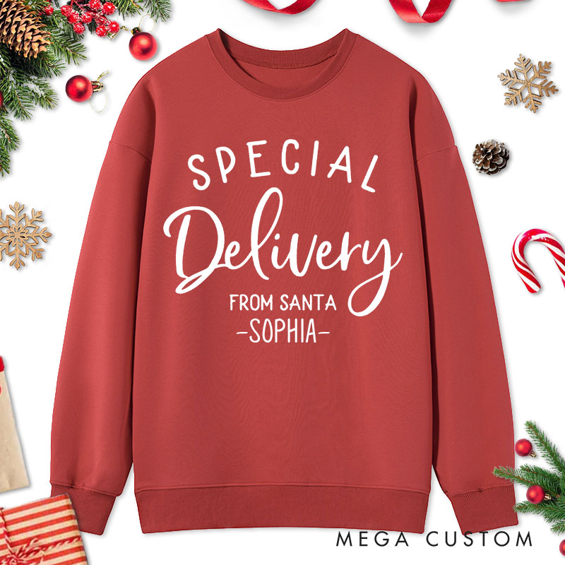 Personalized Couple Just Call Me Santa and Special Delivery from Santa Xmas Sweatshirt Xmas Matching Sweatshirt for Husband Wife Boyfriend Girlfriend