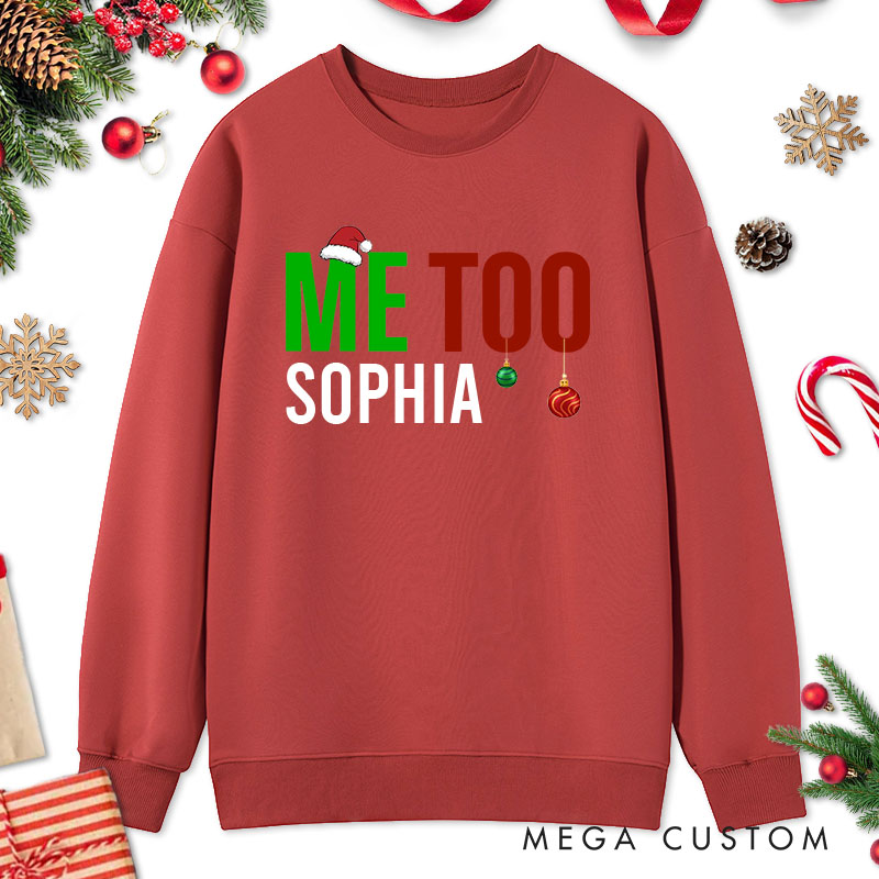 Personalized Couple TBH I'm Liking These Shirts and Me Too Christmas Sweatshirt Couple Xmas Matching Sweatshirt for Husband Wife Boyfriend Girlfriend