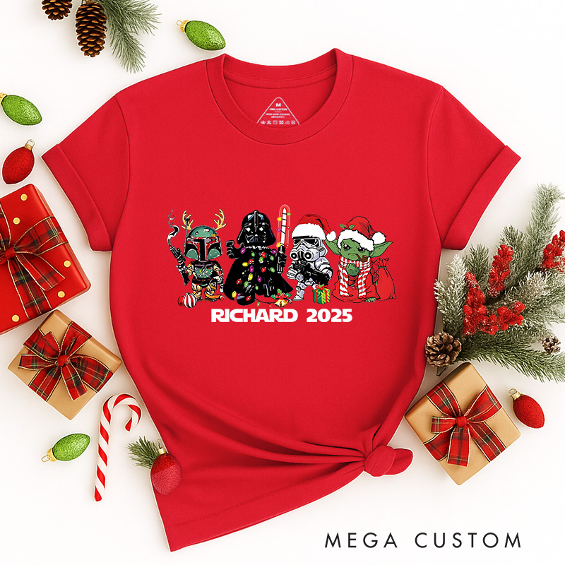 Personalized Star Crew Christmas Classic T-Shirts Galaxy War Film Tshirt Movie Holiday Shirt