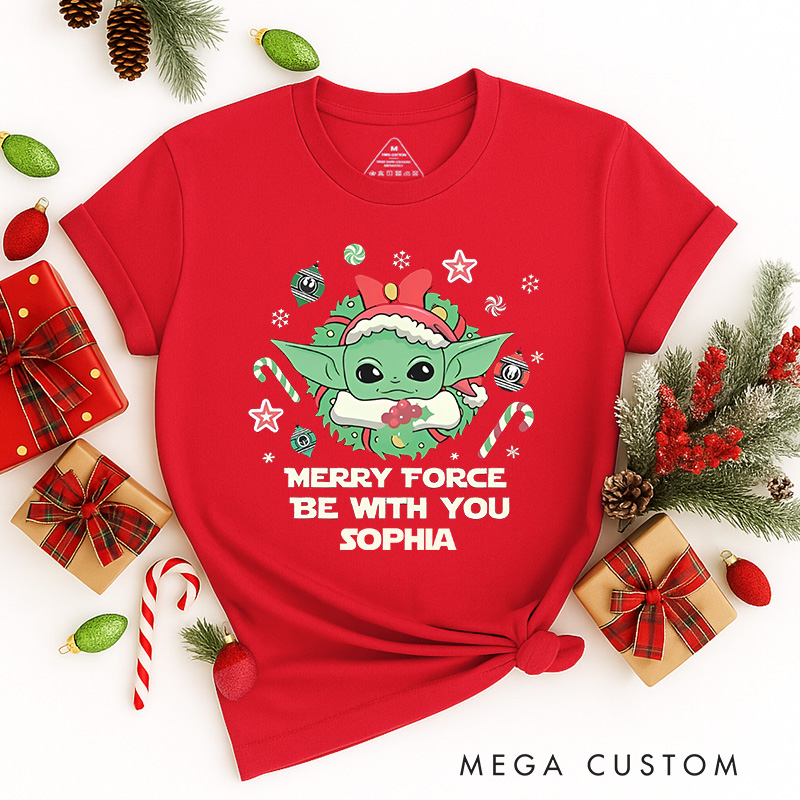Personalized Merry with You Christmas Classic T-Shirts Galaxy War Film Tshirt Movie Holiday Shirt