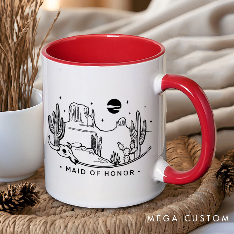 Personalized Desert-themed Bridesmaid Mug Maid of Honor Mug with Name Bachelorette Party Mug Bridesmaid Proposal Gift for Her Bridal Shower Mug