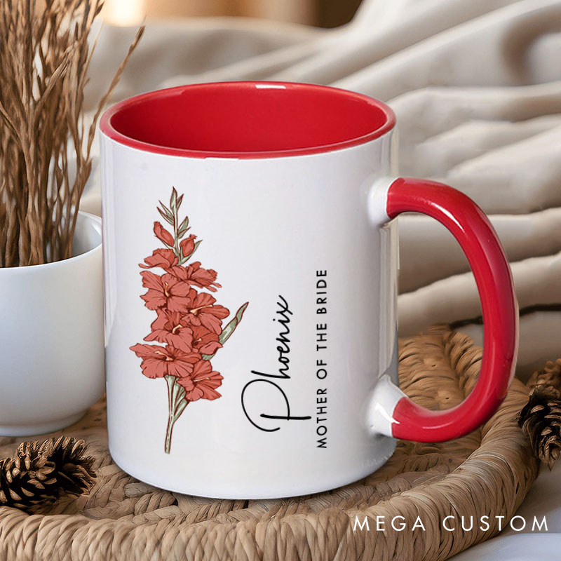 Personalized Retro Bridesmaid Birth Flower Mug Maid of Honor Month Flower Mug Bachelorette Party Mug Bridesmaid Proposal Mug MOG MOB Bridal Shower Mug