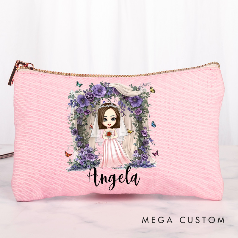 Personalized Bridesmaid Makeup Bag Bride Wedding Make Up Bag Women Cosmetic Bags