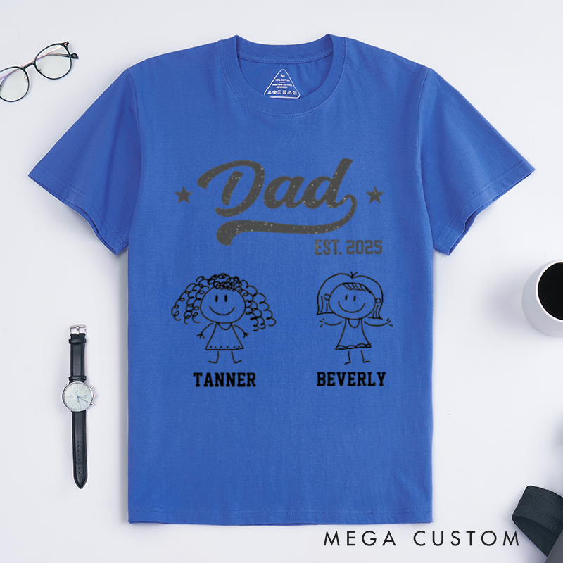 Personalized Become a Dad Since Classic T-Shirt  Gift for Dad Grandpa