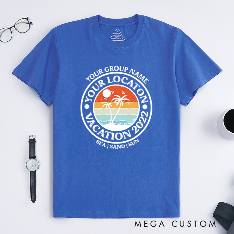 Personalized Vacation T-Shirt Celebrate Your Unique Trip with Custom Group Name Location and Year Design