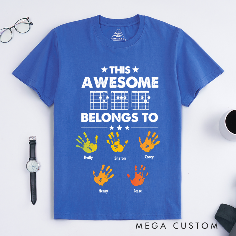 Personalized this Awesome Dad Belongs to Guitarist Style Classic T-Shirt