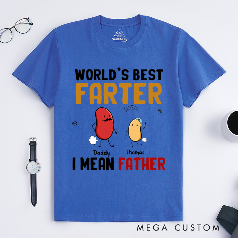 Personalized World's Best Farter Blame It on The Beans or Dad Classic T-shirt