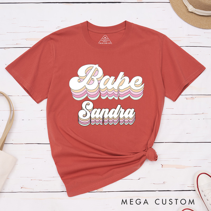 Personalized 3D-Style Bride with Name Matching T-Shirt Bridesmaid T-Shirt Babe Wedding T-Shirt Bachelorette Party T-Shirt Hen Party Gift