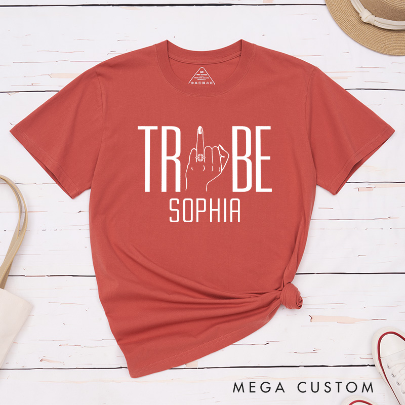 Personalized Minimalism Bride Hand with Ring Matching T-Shirt Bride Tribe T-Shirt Wedding Hen Party T-Shirt Bachelorette Party Gift