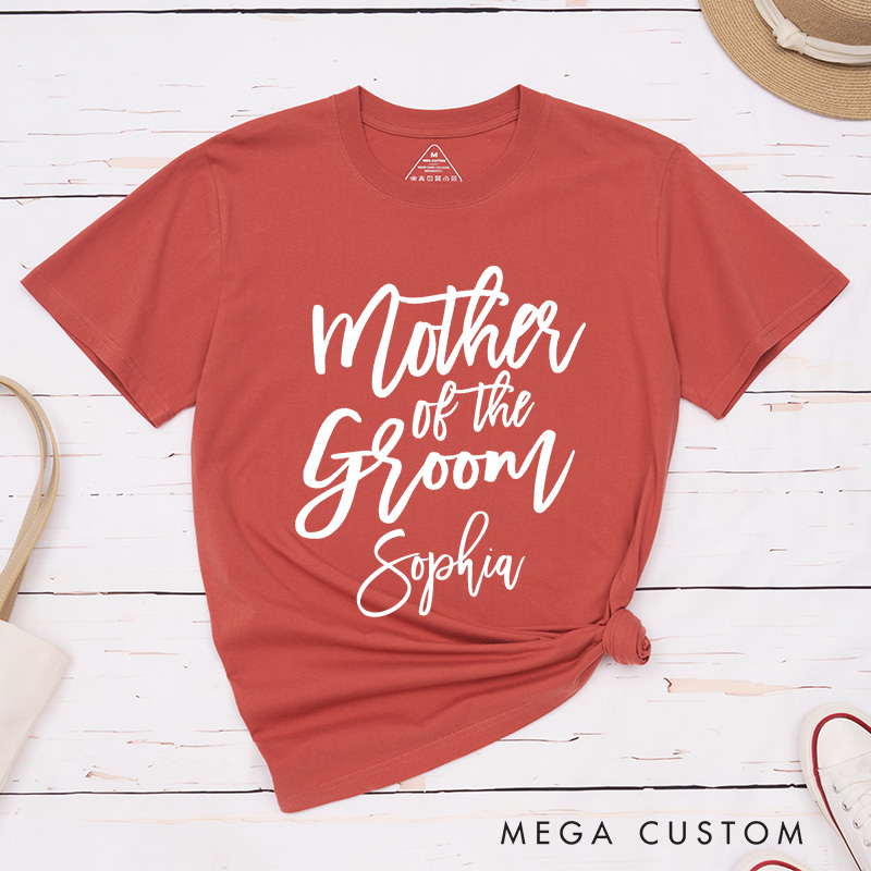 Personalized Modern Mother of the Bride MOB Matching T-Shirt Mother of the Groom MOG T-Shirt Wedding Day T-Shirt Bachelorette Party Gift