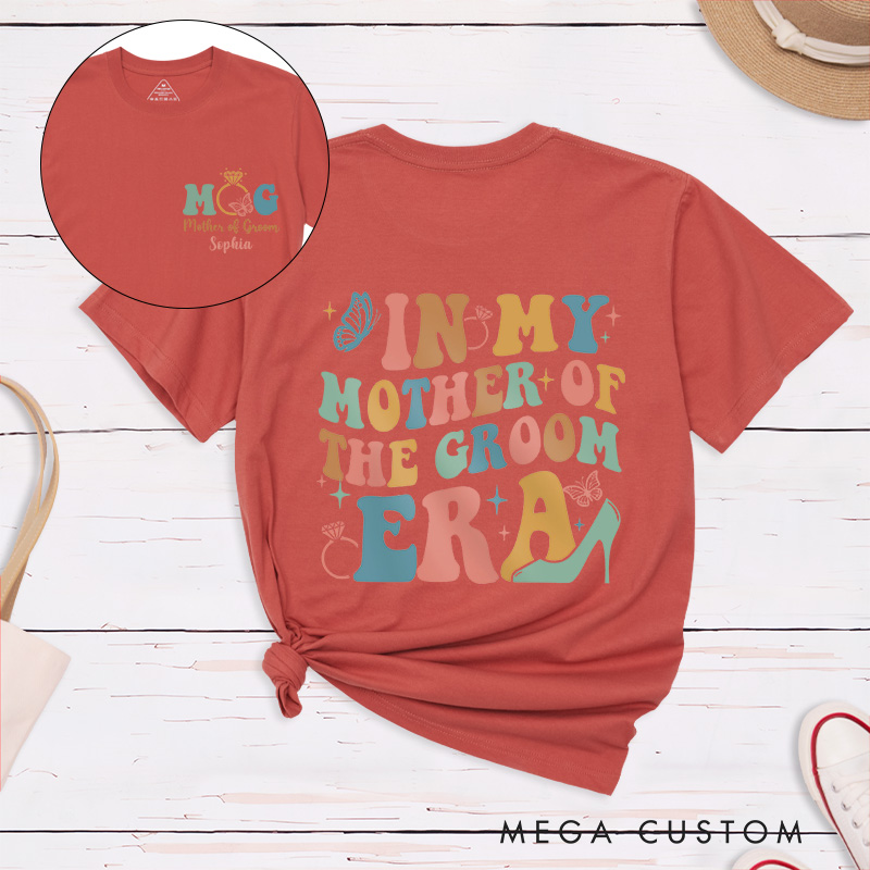 Personalized Butterfly In My Mother of the Bride Era Matching T-Shirt In My Mother of the Groom Era T-Shirt Wedding T-Shirt Bachelorette Party Gift