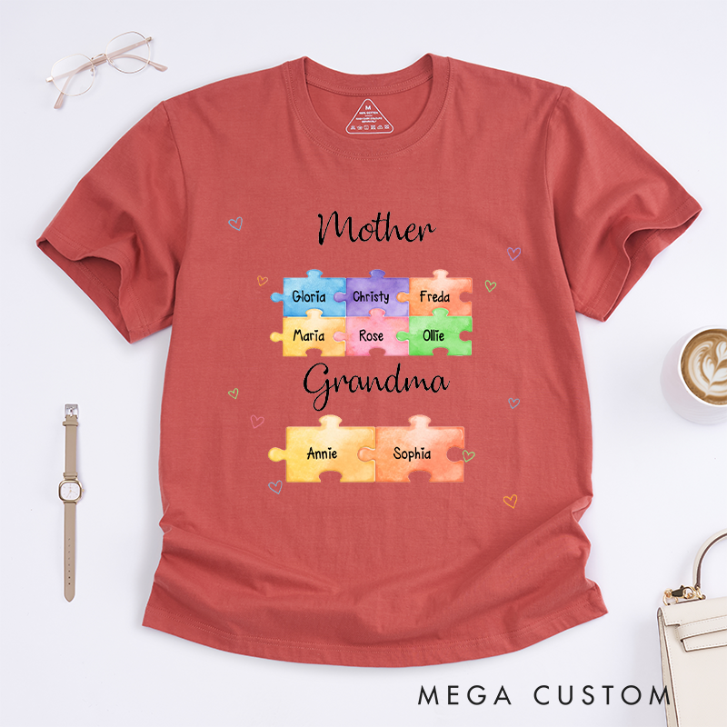 Personalized Puzzle Gift for Mom Grandmother Classic T-Shirt