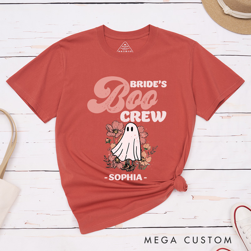 Personalized Bride Last Boo Before I Say I Do Matching T-Shirt Bride's Boo Crew T-Shirt Bridesmaid Halloween T-Shirt Bachelorette Party Gift