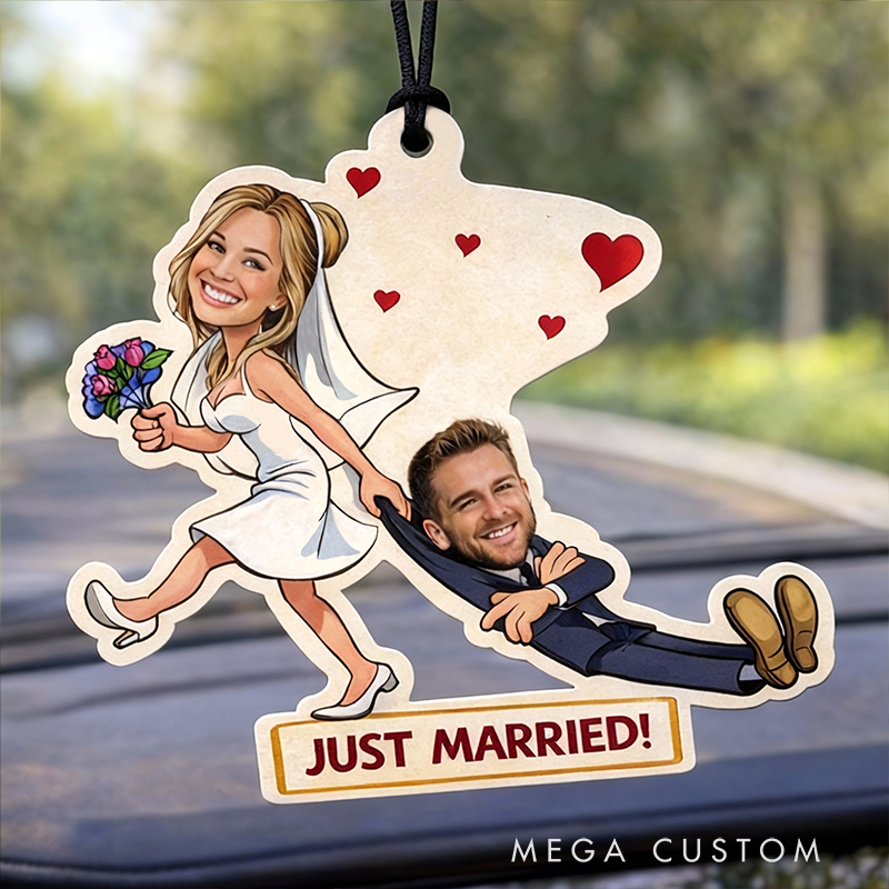 Personalized Fun Sweet Couples Car Air Freshener Custom Photo Romantic Holiday Gift Choice Scented Decor for Partners