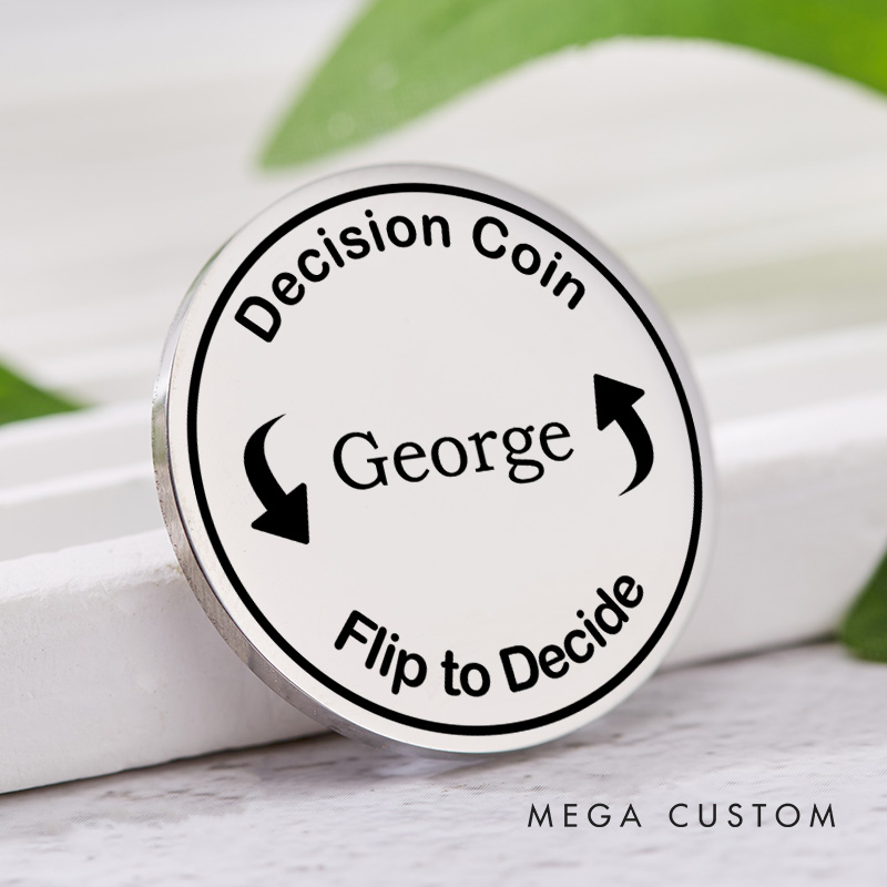 Personalized Couple Name Decision Coin Custom Newlyweds Flip to Decide Coin Valentine's Day Gift for Boyfriend Girlfriend Husband Wife Decision Coin