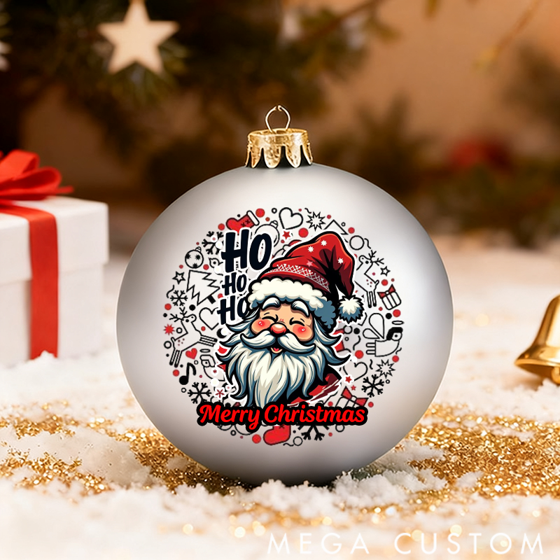 Personalized Christmas Ball Ornament Santa Claus's Smile HO HO HO