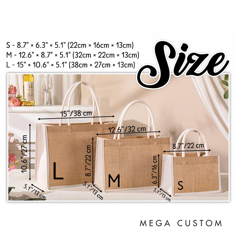 Personalized Bridesmaid Birth Flower Burlap Tote Bag Custom Bride Month Flower Tote Bag Wedding Jute Beach Bag Bachelorette Party Bridal Shower Gift