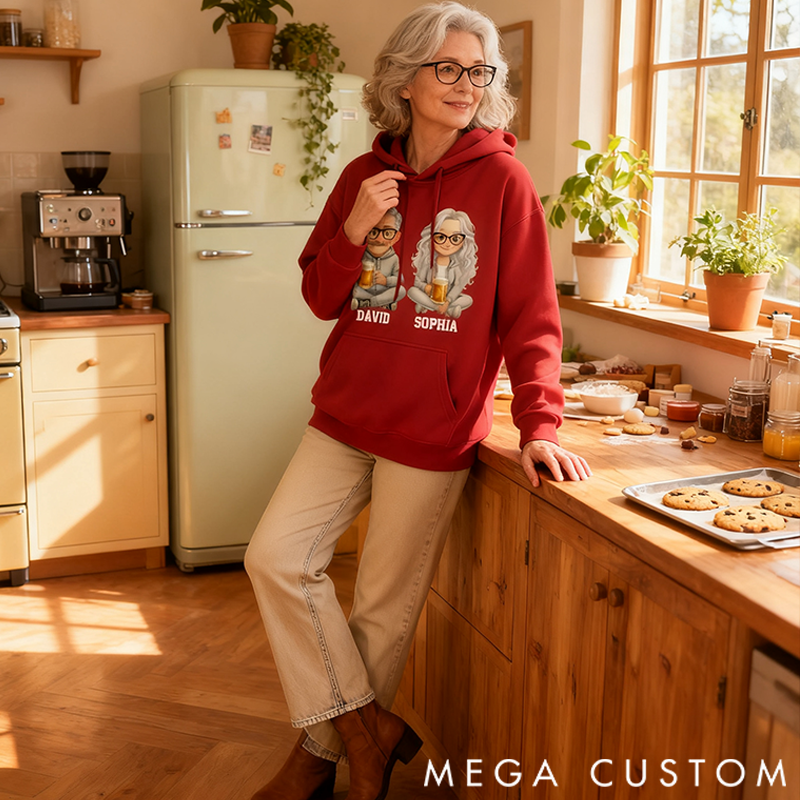 Personalized Classic Hoodie Watercolor Style Trendy Grandparents Love Beer the Most