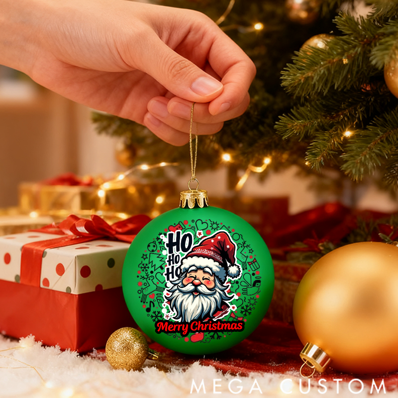Personalized Christmas Ball Ornament Santa Claus's Smile HO HO HO