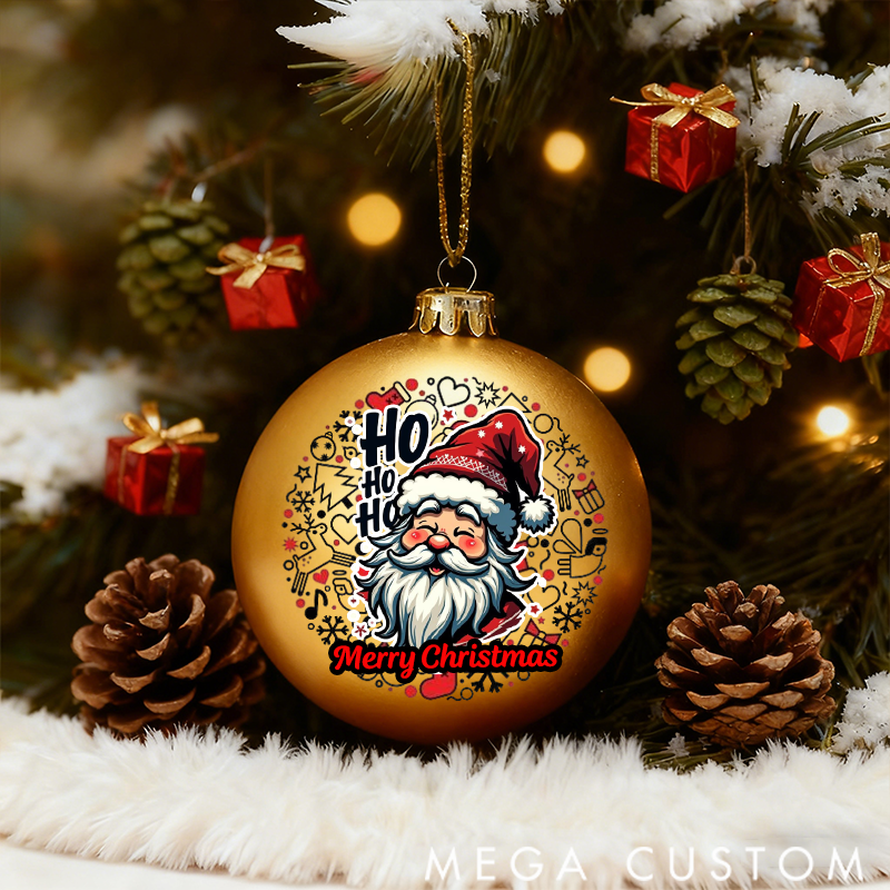 Personalized Christmas Ball Ornament Santa Claus's Smile HO HO HO