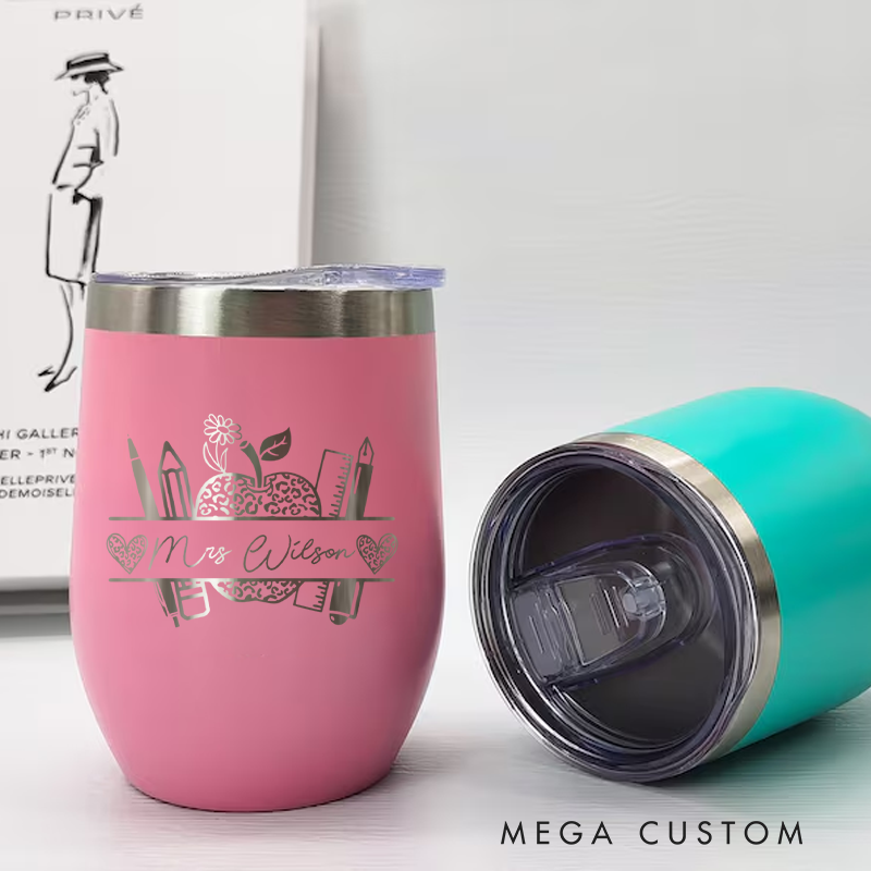 Personalized Tumbler for Teacher Stainless Steel Engraved 12oz Tumbler Cup Gift Teacher Appreciation Gift