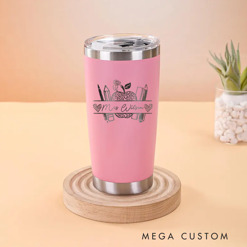Personalized Tumbler for Teacher Stainless Steel Tumbler 20oz Vacation Tumbler Laser Engraved Tumbler Gifts 