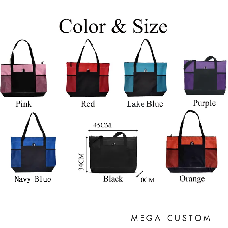 Personalized Cross Tote Bag with Name and Zipper Large Capacity Religious Accessory Gift for Christian Religious Christian Gifts 