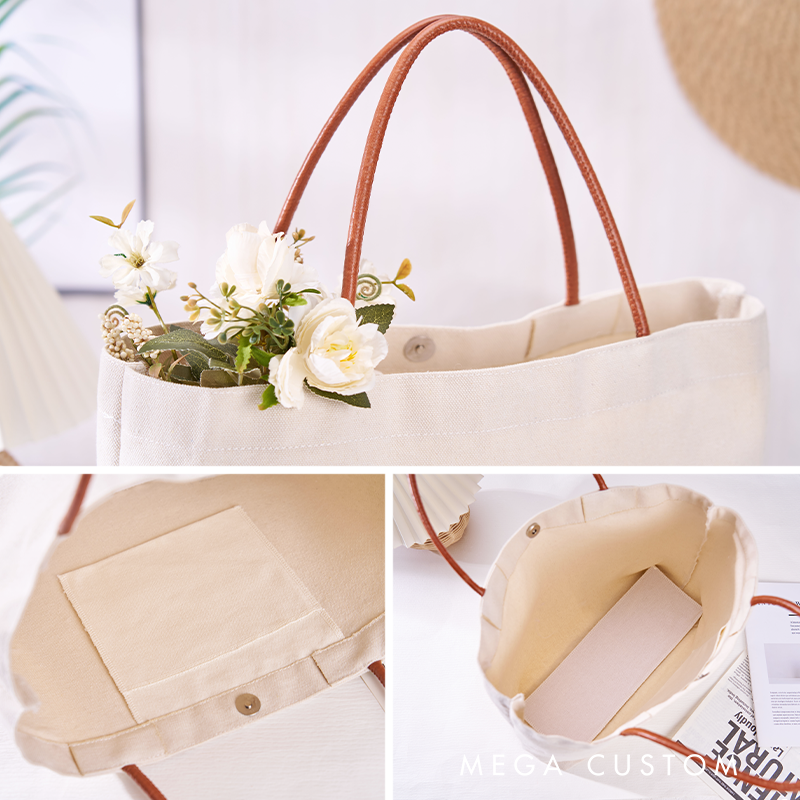 Personalized Teacher Name PU Leather Canvas Tote Bag Fashion Design Teacher Appreciation Gifts